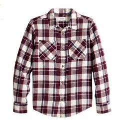 Boys 8-20 Sonoma Goods For Life® Plaid Flannel Button-Up Shirt In Regular & Husky Buffalo Check Olive -Sonoma Goods For Life shop unnamed file 647