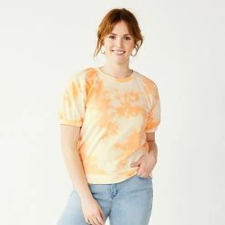Women's Sonoma Goods For Life® Puff Sleeve Sweatshirt Peach Bleach Dye -Sonoma Goods For Life shop unnamed file 6495