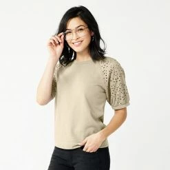 Women's Sonoma Goods For Life® Puff Sleeve Sweatshirt Peach Bleach Dye -Sonoma Goods For Life shop unnamed file 6499