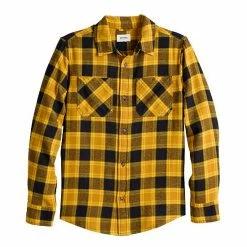 Boys 8-20 Sonoma Goods For Life® Plaid Flannel Button-Up Shirt In Regular & Husky Buffalo Check Olive -Sonoma Goods For Life shop unnamed file 659