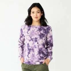 Women's Sonoma Goods For Life® Petite Everyday Crewneck Sweatshirt Purple Tie Dye -Sonoma Goods For Life shop unnamed file 6600
