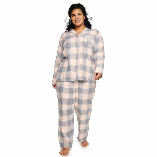 Plus Size Sonoma Goods For Life® Flannel Pajama Shirt & Pajama Pants Set Black White Buffalo 10 Plus Size Sonoma Goods For Life® Flannel Pajama Shirt & Pajama Pants Set Black White Buffalo - Image 8