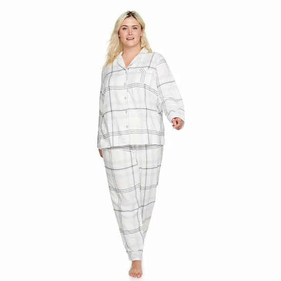 Plus Size Sonoma Goods For Life® Flannel Pajama Shirt & Pajama Pants Set Black White Buffalo 12 Plus Size Sonoma Goods For Life® Flannel Pajama Shirt & Pajama Pants Set Black White Buffalo - Image 10