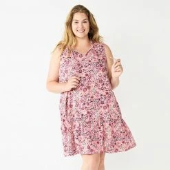 Women's Sonoma Goods For Life® Tiered Sleeveless Dress Pink Floral -Sonoma Goods For Life shop unnamed file 6656