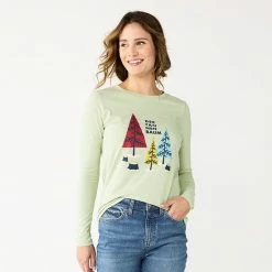 Women's Sonoma Goods For Life® Long Sleeve Christmas Graphic Tee Seasons Greeting -Sonoma Goods For Life shop unnamed file 6672