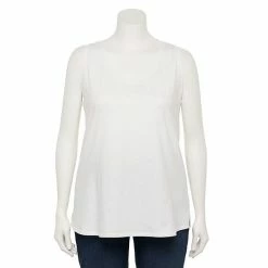 Plus Size Sonoma Goods For Life® V-Neck Swing Tank White -Sonoma Goods For Life shop unnamed file 6693