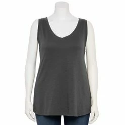 Plus Size Sonoma Goods For Life® V-Neck Swing Tank White -Sonoma Goods For Life shop unnamed file 6696