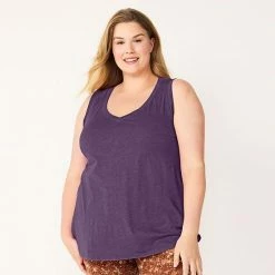 Plus Size Sonoma Goods For Life® V-Neck Swing Tank White -Sonoma Goods For Life shop unnamed file 6705