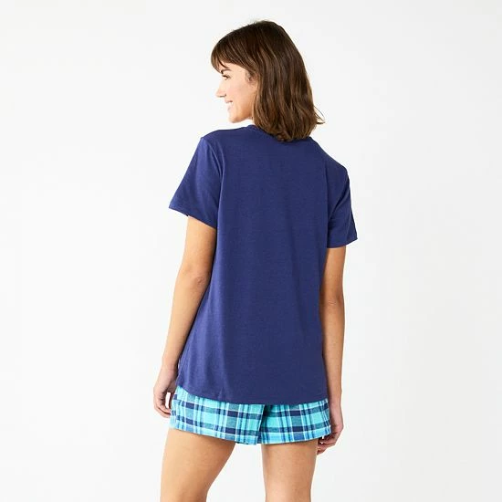 Women's Sonoma Goods For Life® Short Sleeve Pajama Top & Pajama Shorts Sleep Set Purple Color Pld 4 Women's Sonoma Goods For Life® Short Sleeve Pajama Top & Pajama Shorts Sleep Set Purple Color Pld - Image 2