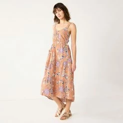 Women's Sonoma Goods For Life Tiered Midi Dress Neutral Floral -Sonoma Goods For Life shop unnamed file 6762