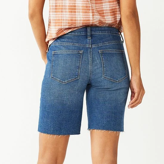 Women's Sonoma Goods For Life® High-Waist 9" Bermuda Jean Shorts White Tail 4 Women's Sonoma Goods For Life® High-Waist 9" Bermuda Jean Shorts White Tail - Image 2