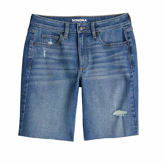 Women's Sonoma Goods For Life® High-Waist 9" Bermuda Jean Shorts White Tail 5 Women's Sonoma Goods For Life® High-Waist 9" Bermuda Jean Shorts White Tail - Image 3