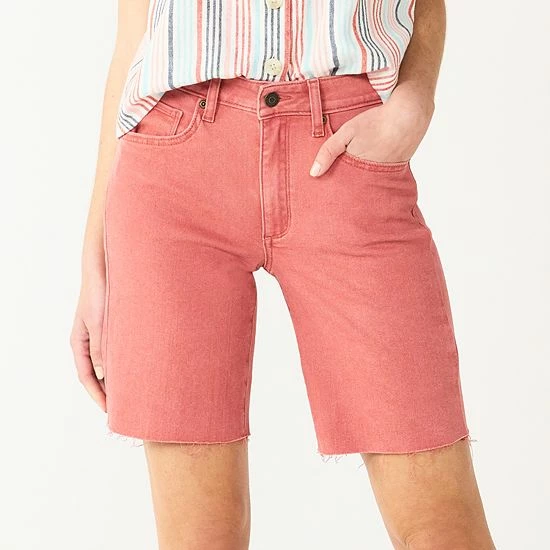 Women's Sonoma Goods For Life® High-Waist 9" Bermuda Jean Shorts White Tail 10 Women's Sonoma Goods For Life® High-Waist 9" Bermuda Jean Shorts White Tail - Image 8