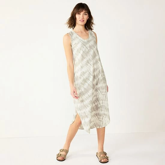 Women's Sonoma Goods For Life® Sleeveless Shirttail Knit Midi Dress Brown 8 Women's Sonoma Goods For Life® Sleeveless Shirttail Knit Midi Dress Brown - Image 6