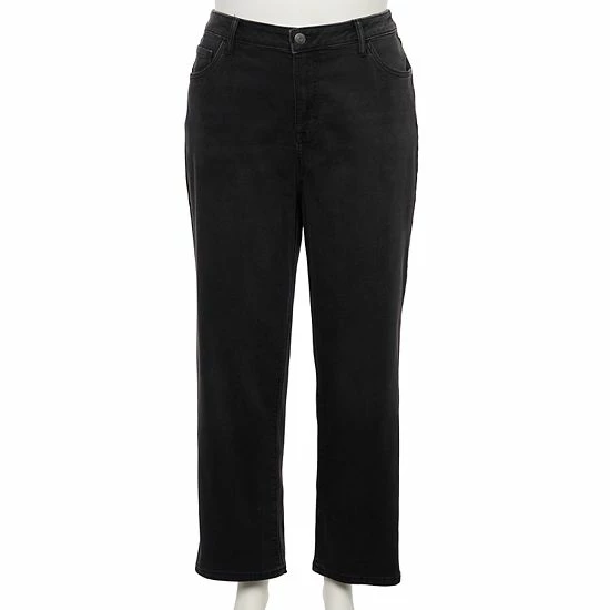 Plus Size Sonoma Goods For Life® Premium Curvy High-Waisted Straight-Leg Crop Jeans Belleview 5 Plus Size Sonoma Goods For Life® Premium Curvy High-Waisted Straight-Leg Crop Jeans Belleview - Image 3