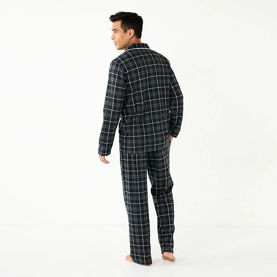 Men's Sonoma Goods For Life® Plaid Knit 2-Piece Pajama Set Dark Charcoal 4 Men's Sonoma Goods For Life® Plaid Knit 2-Piece Pajama Set Dark Charcoal - Image 2