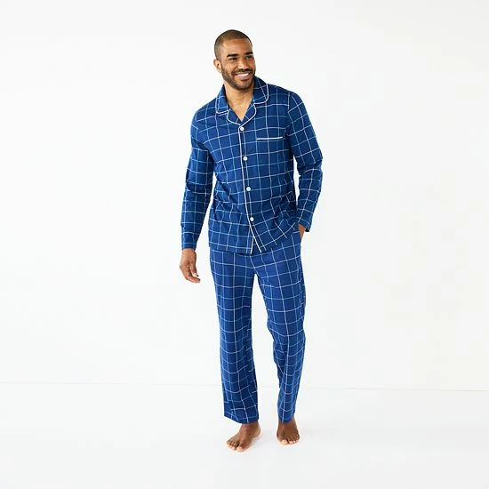 Men's Sonoma Goods For Life® Plaid Knit 2-Piece Pajama Set Dark Charcoal 5 Men's Sonoma Goods For Life® Plaid Knit 2-Piece Pajama Set Dark Charcoal - Image 3