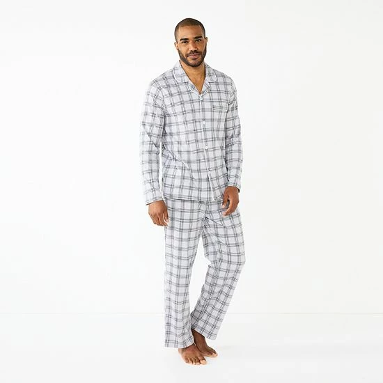 Men's Sonoma Goods For Life® Plaid Knit 2-Piece Pajama Set Dark Charcoal 7 Men's Sonoma Goods For Life® Plaid Knit 2-Piece Pajama Set Dark Charcoal - Image 5