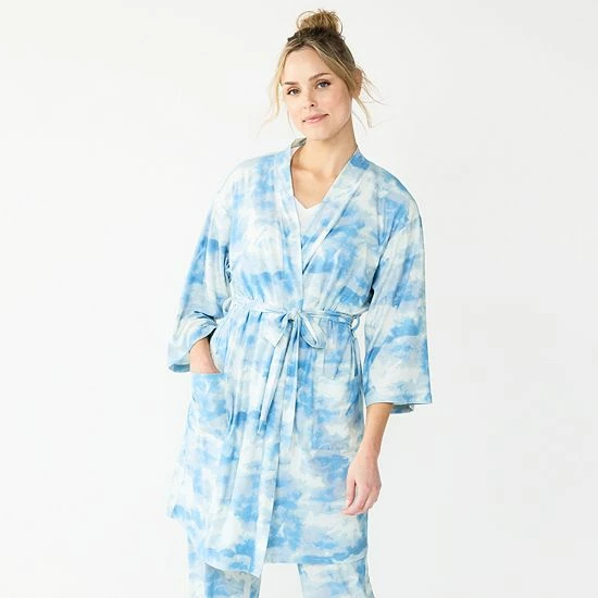 Women's Sonoma Goods For Life® Knee Length Wrap Robe Black Celestial 7 Women's Sonoma Goods For Life® Knee Length Wrap Robe Black Celestial - Image 5