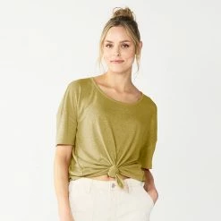 Women's Sonoma Goods For Life® Relaxed Scoopneck Tee Light Olive -Sonoma Goods For Life shop unnamed file 6911