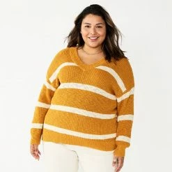 Plus Size Sonoma Goods For Life® Long Sleeve V-Neck Sweater Mauve -Sonoma Goods For Life shop unnamed file 6934