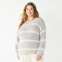 Plus Size Sonoma Goods For Life® Long Sleeve V-Neck Sweater Mauve -Sonoma Goods For Life shop unnamed file 6936