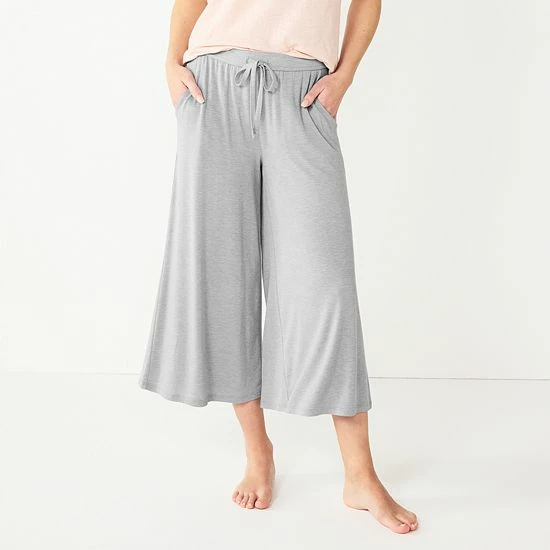 Women's Sonoma Goods For Life® Truly Soft Wide-Leg Cropped Pajama Pants Turq Leaves 3 Women's Sonoma Goods For Life® Truly Soft Wide-Leg Cropped Pajama Pants Turq Leaves