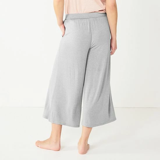 Women's Sonoma Goods For Life® Truly Soft Wide-Leg Cropped Pajama Pants Turq Leaves 4 Women's Sonoma Goods For Life® Truly Soft Wide-Leg Cropped Pajama Pants Turq Leaves - Image 2