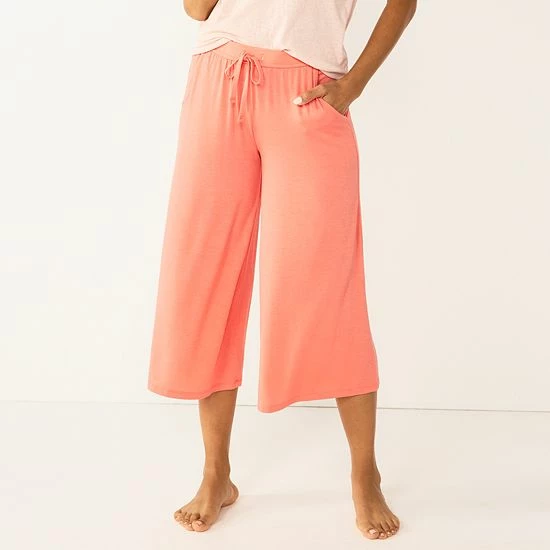 Women's Sonoma Goods For Life® Truly Soft Wide-Leg Cropped Pajama Pants Turq Leaves 10 Women's Sonoma Goods For Life® Truly Soft Wide-Leg Cropped Pajama Pants Turq Leaves - Image 8