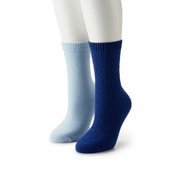 Women's Sonoma Goods For Life® Cable Knit Supercozy Crew Sock Blue 6 Women's Sonoma Goods For Life® Cable Knit Supercozy Crew Sock Blue - Image 4