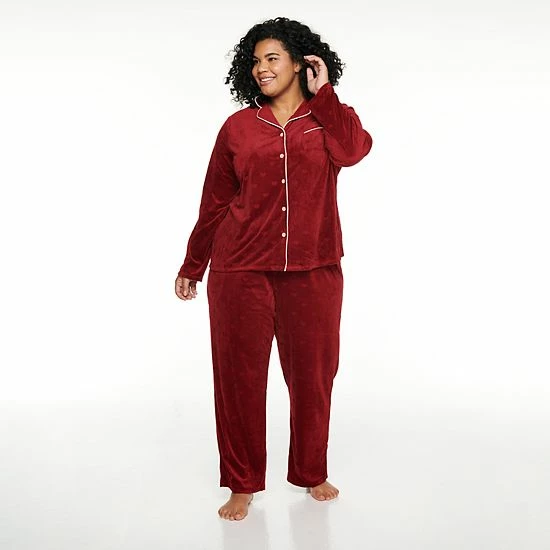 Plus Size Sonoma Goods For Life® Velour Pajama Shirt & Pajama Pants Set Lavendar Tie Dye 11 Plus Size Sonoma Goods For Life® Velour Pajama Shirt & Pajama Pants Set Lavendar Tie Dye - Image 9