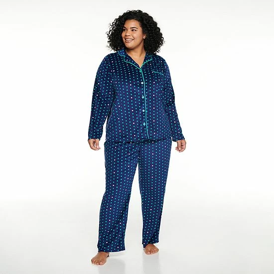 Plus Size Sonoma Goods For Life® Velour Pajama Shirt & Pajama Pants Set Lavendar Tie Dye 13 Plus Size Sonoma Goods For Life® Velour Pajama Shirt & Pajama Pants Set Lavendar Tie Dye - Image 11