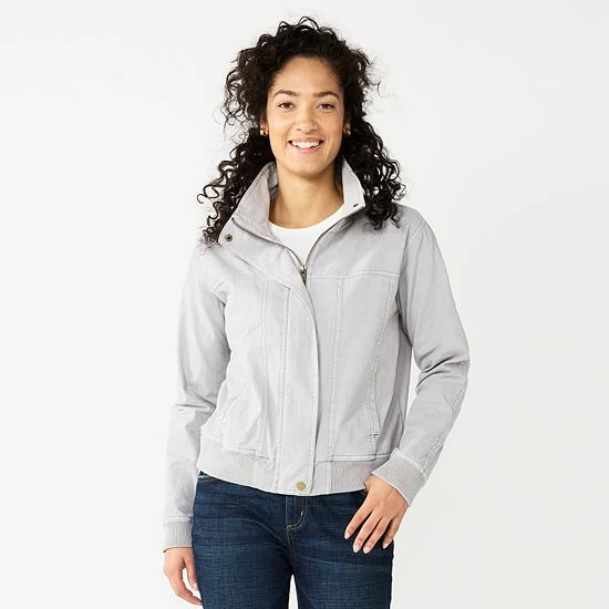 Petite Sonoma Goods For Life® Shrunken Jacket Dark Gray 4 Petite Sonoma Goods For Life® Shrunken Jacket Dark Gray - Image 2