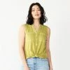 Women's Sonoma Goods For Life® Popover V-neck Utility Tank Yellow Green -Sonoma Goods For Life shop unnamed file 7297