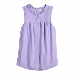 Women's Sonoma Goods For Life® Button-Front Ruffle Tank Olive -Sonoma Goods For Life shop unnamed file 7323