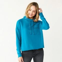 Women's Sonoma Goods For Life® Cozy Relaxed Hoodie Medium Blue -Sonoma Goods For Life shop unnamed file 7366