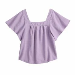 Women's Sonoma Goods For Life® Flutter Shoulder Top Blue Cream Stripe -Sonoma Goods For Life shop unnamed file 7375