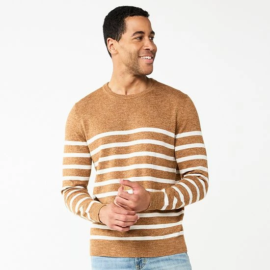 Men's Sonoma Goods For Life® Supersoft Crewneck Sweater Gray Sleeve Stripe 8 Men's Sonoma Goods For Life® Supersoft Crewneck Sweater Gray Sleeve Stripe - Image 6