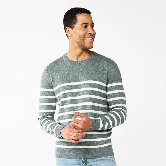 Men's Sonoma Goods For Life® Supersoft Crewneck Sweater Gray Sleeve Stripe 10 Men's Sonoma Goods For Life® Supersoft Crewneck Sweater Gray Sleeve Stripe - Image 8