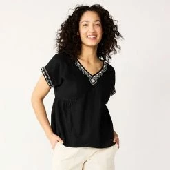 Women's Sonoma Goods For Life® Dolman-Sleeve Peplum Top Cream Embroidery -Sonoma Goods For Life shop unnamed file 7407