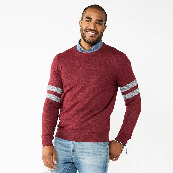 Men's Sonoma Goods For Life® Supersoft Crewneck Sweater Gray Sleeve Stripe 13 Men's Sonoma Goods For Life® Supersoft Crewneck Sweater Gray Sleeve Stripe - Image 11