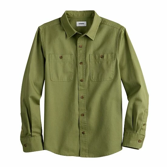 Boys 8-20 Sonoma Goods For Life Twill Over Shirt Olive 3 Boys 8-20 Sonoma Goods For Life Twill Over Shirt Olive