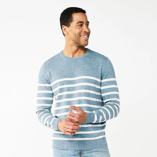 Men's Sonoma Goods For Life® Supersoft Crewneck Sweater Gray Sleeve Stripe 16 Men's Sonoma Goods For Life® Supersoft Crewneck Sweater Gray Sleeve Stripe - Image 14