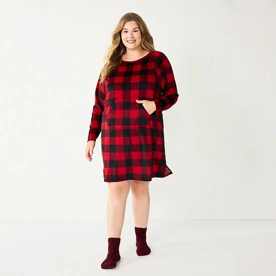 Plus Size Sonoma Goods For Life® 2-pc. Long Sleeve Crewneck Sleepshirt & Socks Set Ivory Starry 7 Plus Size Sonoma Goods For Life® 2-pc. Long Sleeve Crewneck Sleepshirt & Socks Set Ivory Starry - Image 5