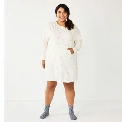 Plus Size Sonoma Goods For Life® 2-pc. Long Sleeve Crewneck Sleepshirt & Socks Set Ivory Starry 15 Plus Size Sonoma Goods For Life® 2-pc. Long Sleeve Crewneck Sleepshirt & Socks Set Ivory Starry -Sonoma Goods For Life shop unnamed file 7495