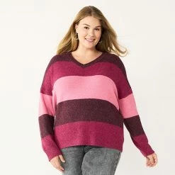 Plus Size Sonoma Goods For Life® V-Neck Pullover Sweater Red -Sonoma Goods For Life shop unnamed file 7516