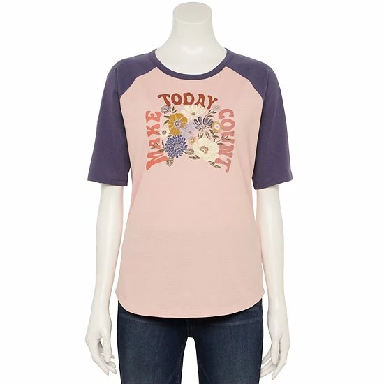 Women's Sonoma Goods For Life® Elbow Sleeve Baseball Graphic Tee Olive Good Days 14 Women's Sonoma Goods For Life® Elbow Sleeve Baseball Graphic Tee Olive Good Days - Image 12