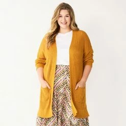 Plus Size Sonoma Goods For Life® Favorite Long Sleeve Cardigan Black -Sonoma Goods For Life shop unnamed file 771