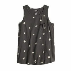 Women's Sonoma Goods For Life® High-Neck Tank Grey White Stars -Sonoma Goods For Life shop unnamed file 7719