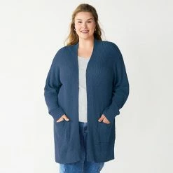 Plus Size Sonoma Goods For Life® Favorite Long Sleeve Cardigan Black -Sonoma Goods For Life shop unnamed file 772